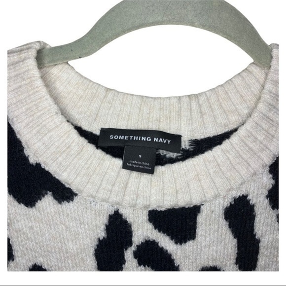 Something Navy Leopard Knitted Sweater Size Small - Picture 6 of 6